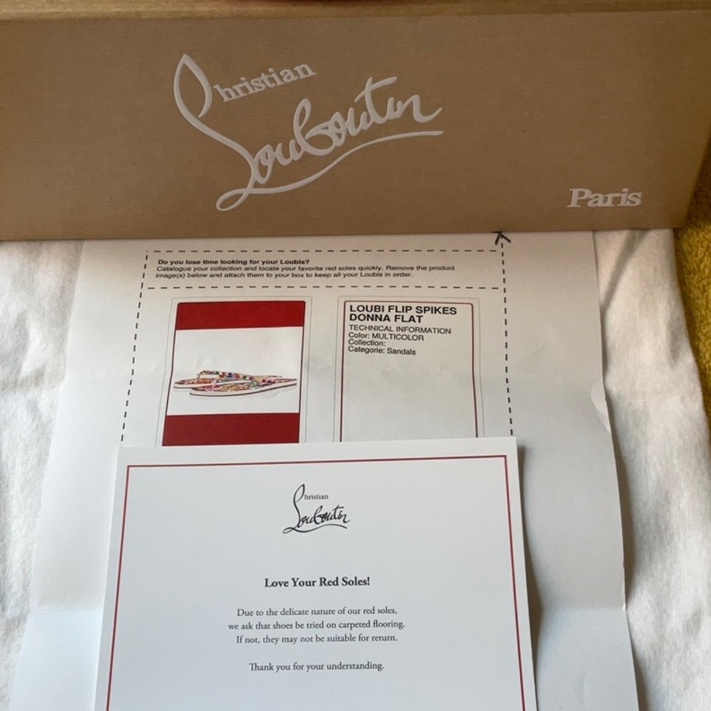 💚❤️ CHRISTIAN LOUBOUTIN LOUBI FLIP SPIKES DONNA - Picture 10 of 16